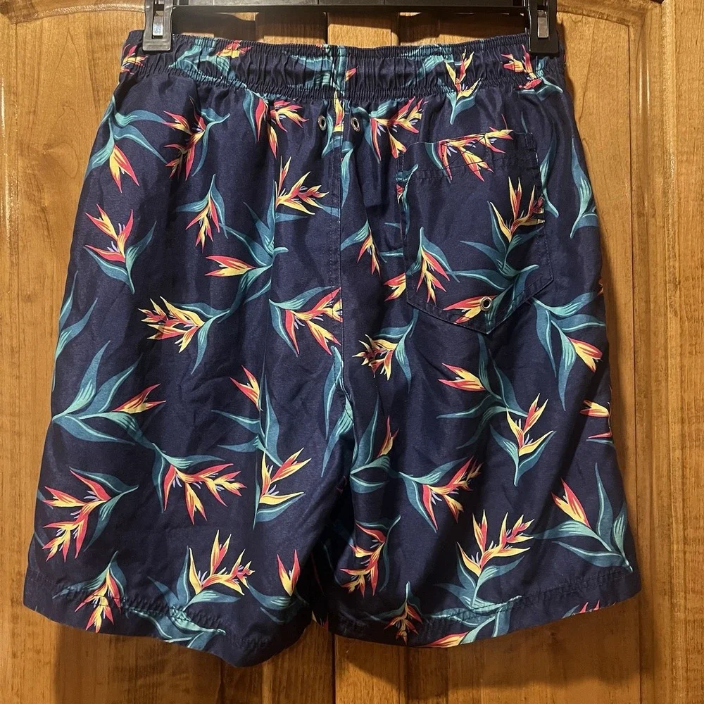 Lands' End Swim Trunks Swimsuit Navy Blue Men's 32-34 Medium‎ 8